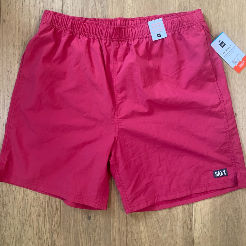 Saxx go coastal 2N1 summer red droptemp lined men’s shorts XL NWT